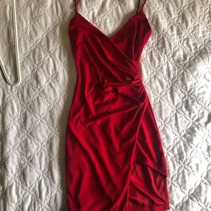 FASHION NOVA red asymmetrical mini dress
